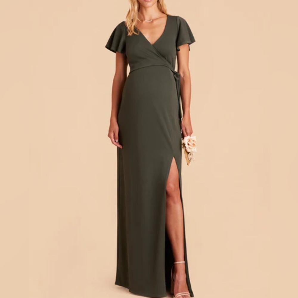 Bridesmaid wrap dress, suitable for maternity NWT, 1X Yolanda, Olive